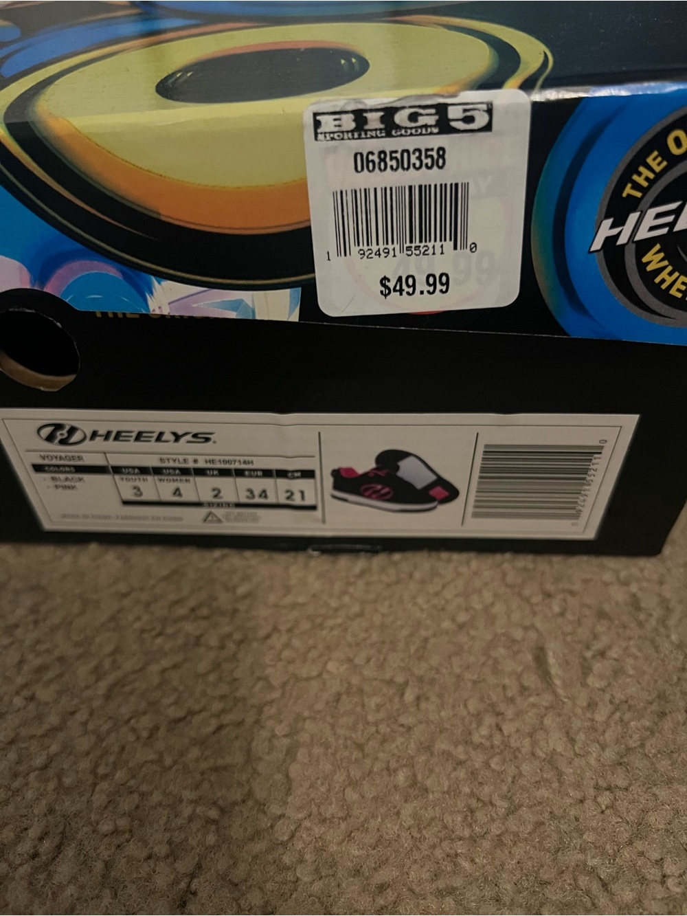 Heelys Black and Pink Kids Skate Shoes